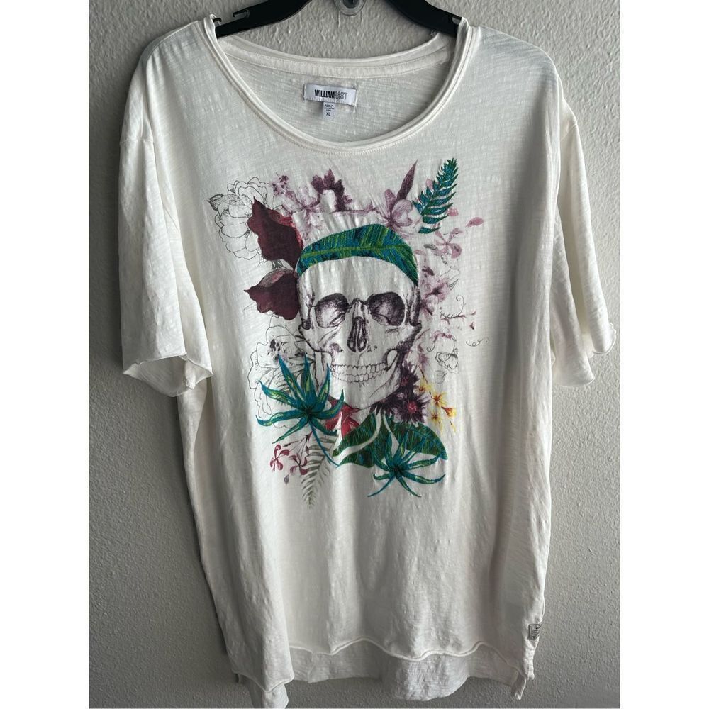 ❤️William Rast Embroidered Skull T-Shirt